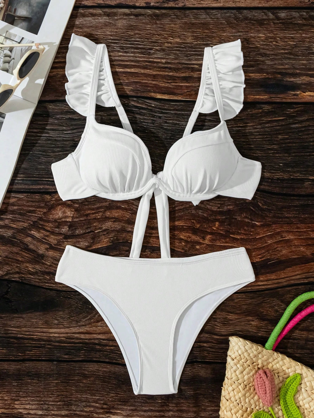 Swim Mod Summer Beach Bikini Set With Ruffled Edges And Steel Wire Support - image 6