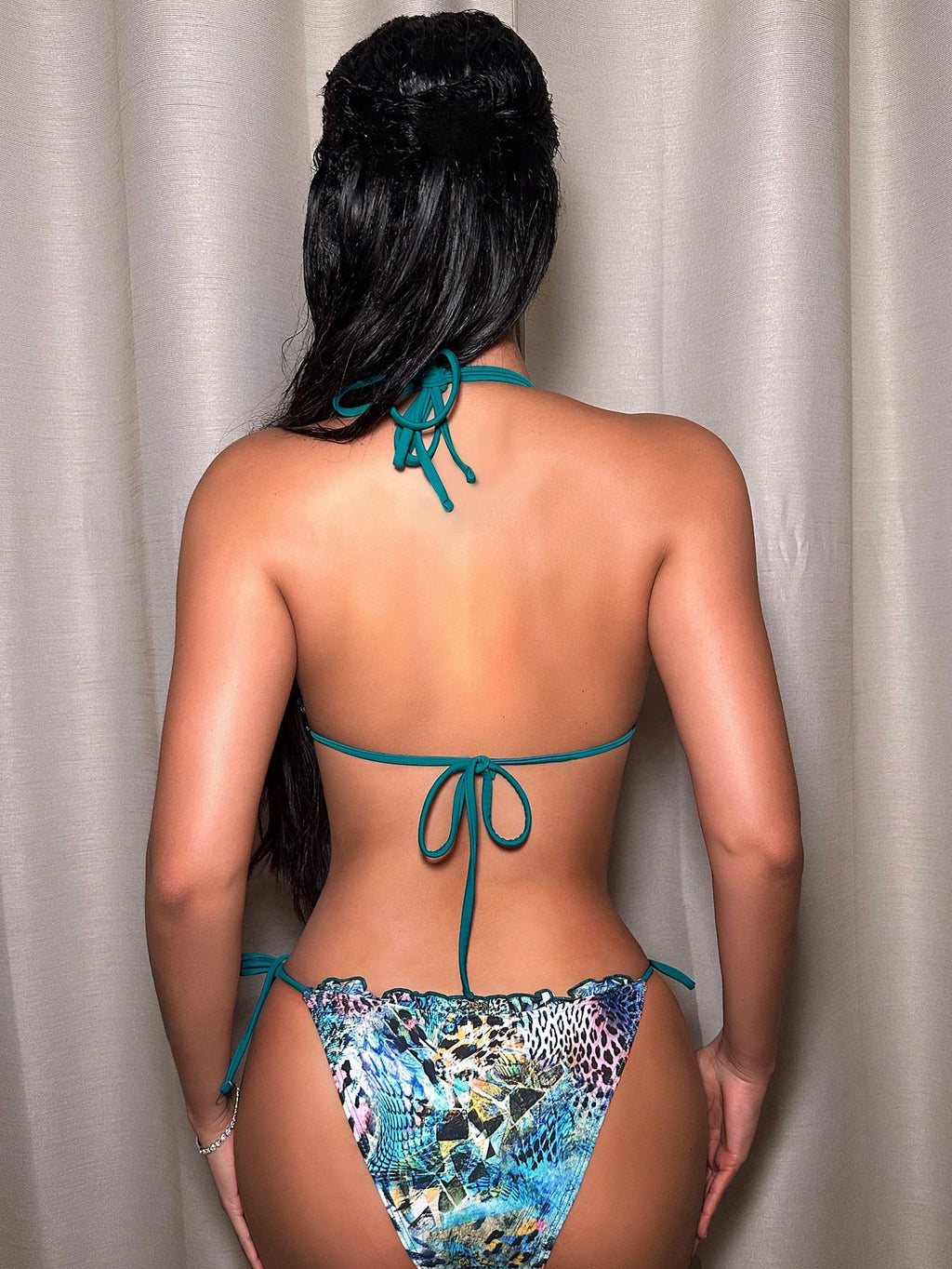 Swim SXY Summer Beach Mandala Print Bikini Set With Frill Trim
