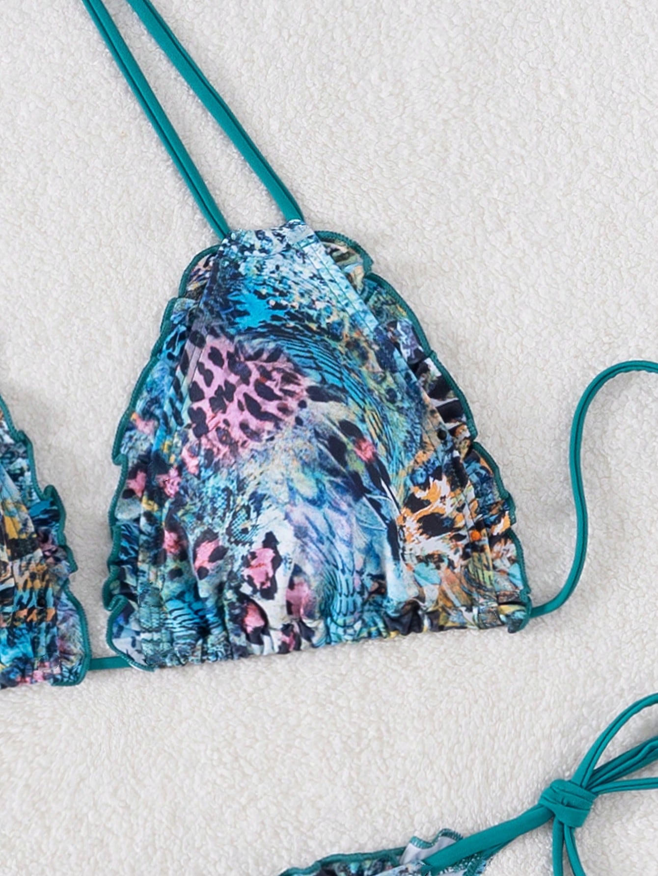 Swim SXY Summer Beach Mandala Print Bikini Set With Frill Trim