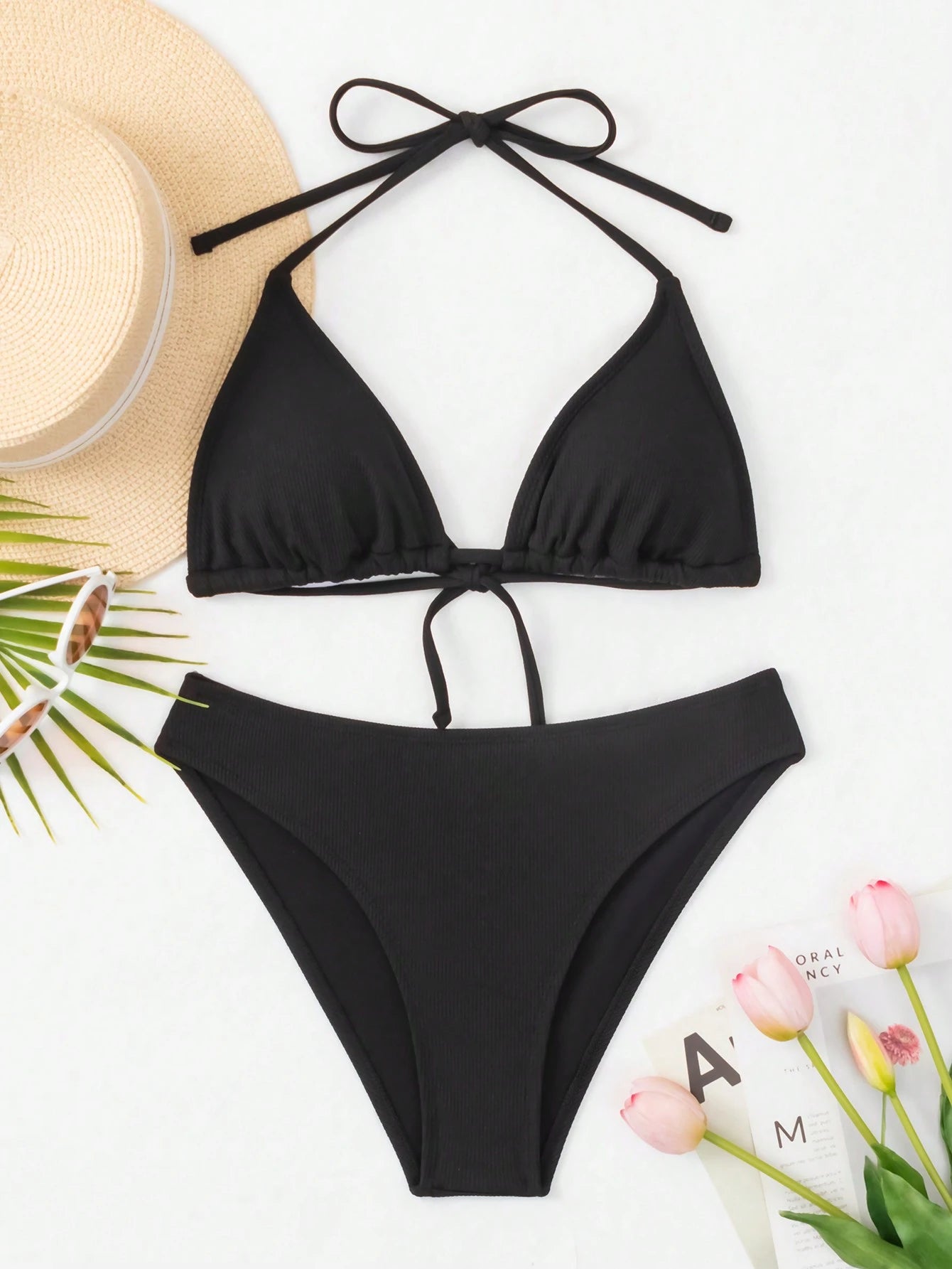 Breezaya Summer Beach Women's Halter Neck Tie Bikini Set
