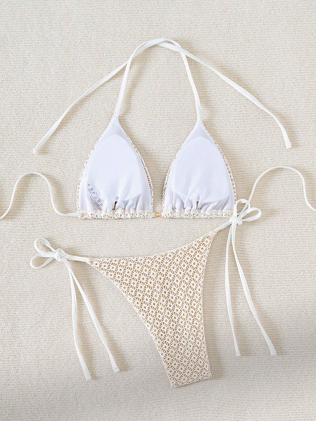 Swim Mod Springbreak Women's Sexy Halter Tie Front Bikini Set, Summer