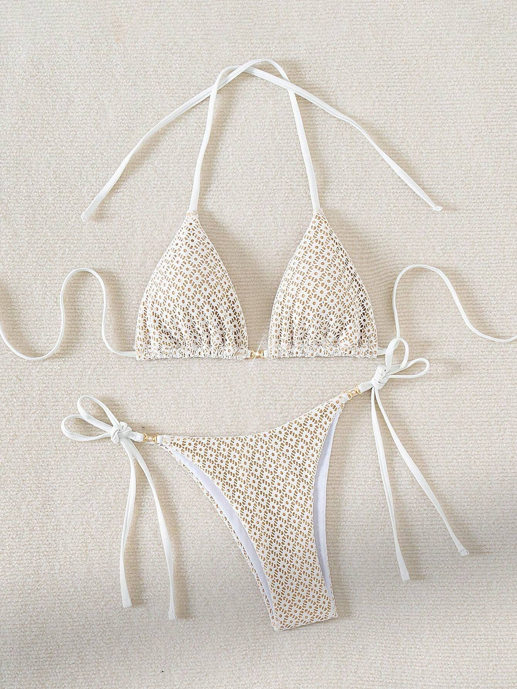 Swim Mod Springbreak Women's Sexy Halter Tie Front Bikini Set, Summer