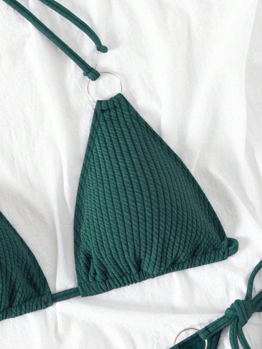Bonvoyette 2026 Spring/Summer Mint Blue Spaghetti Strap Halter Circular Ornament Side Tie High Cut Thong - image 10