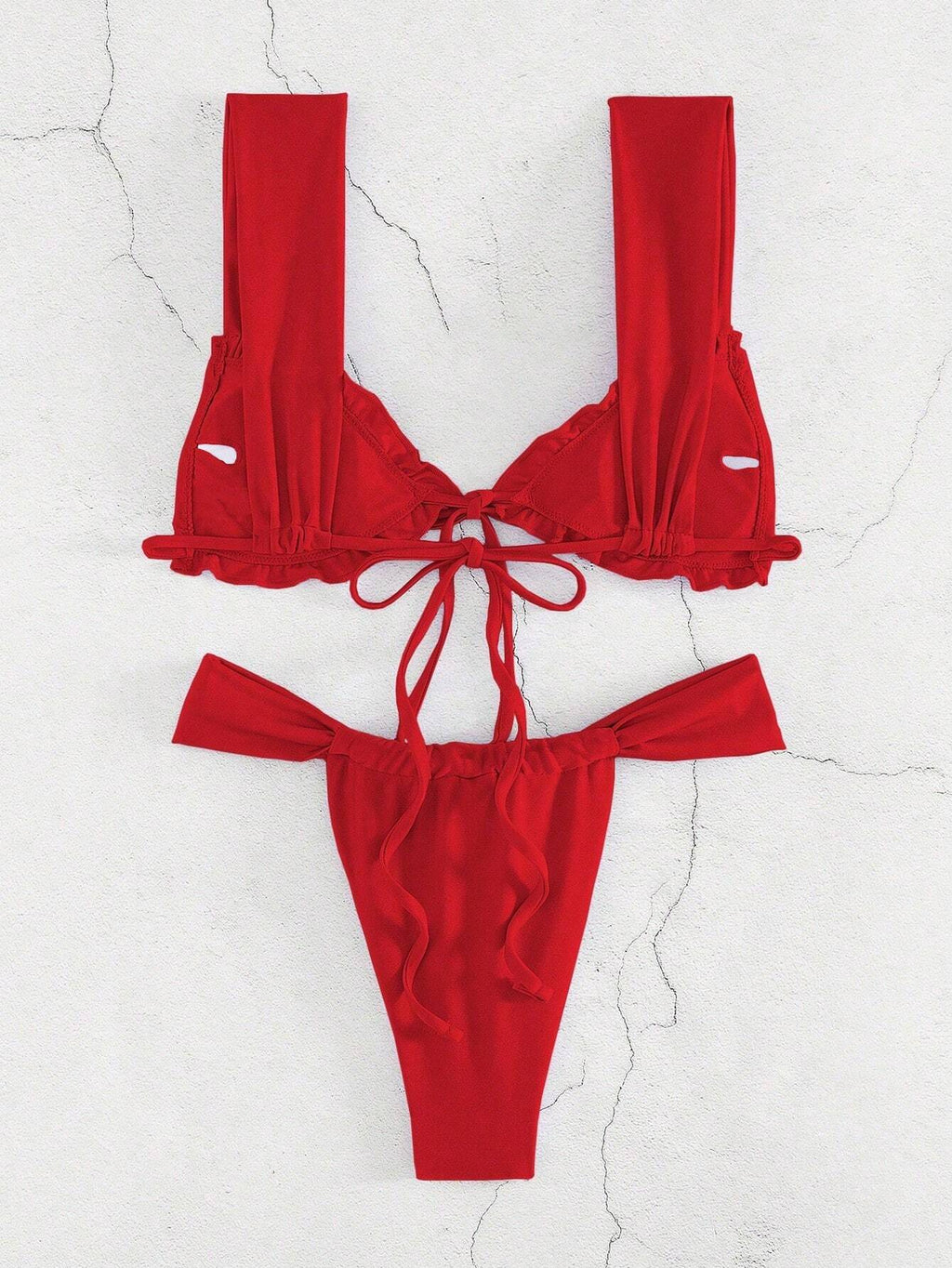 New Fashion Sexy Solid Color Bikini For Women Featuring Separated System, Rope Tied Design And Flounced - image 20