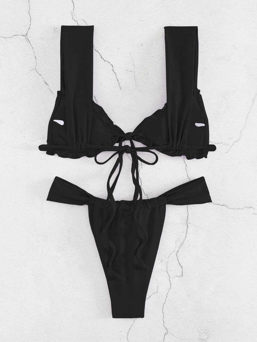 New Fashion Sexy Solid Color Bikini For Women Featuring Separated System, Rope Tied Design And Flounced - image 14