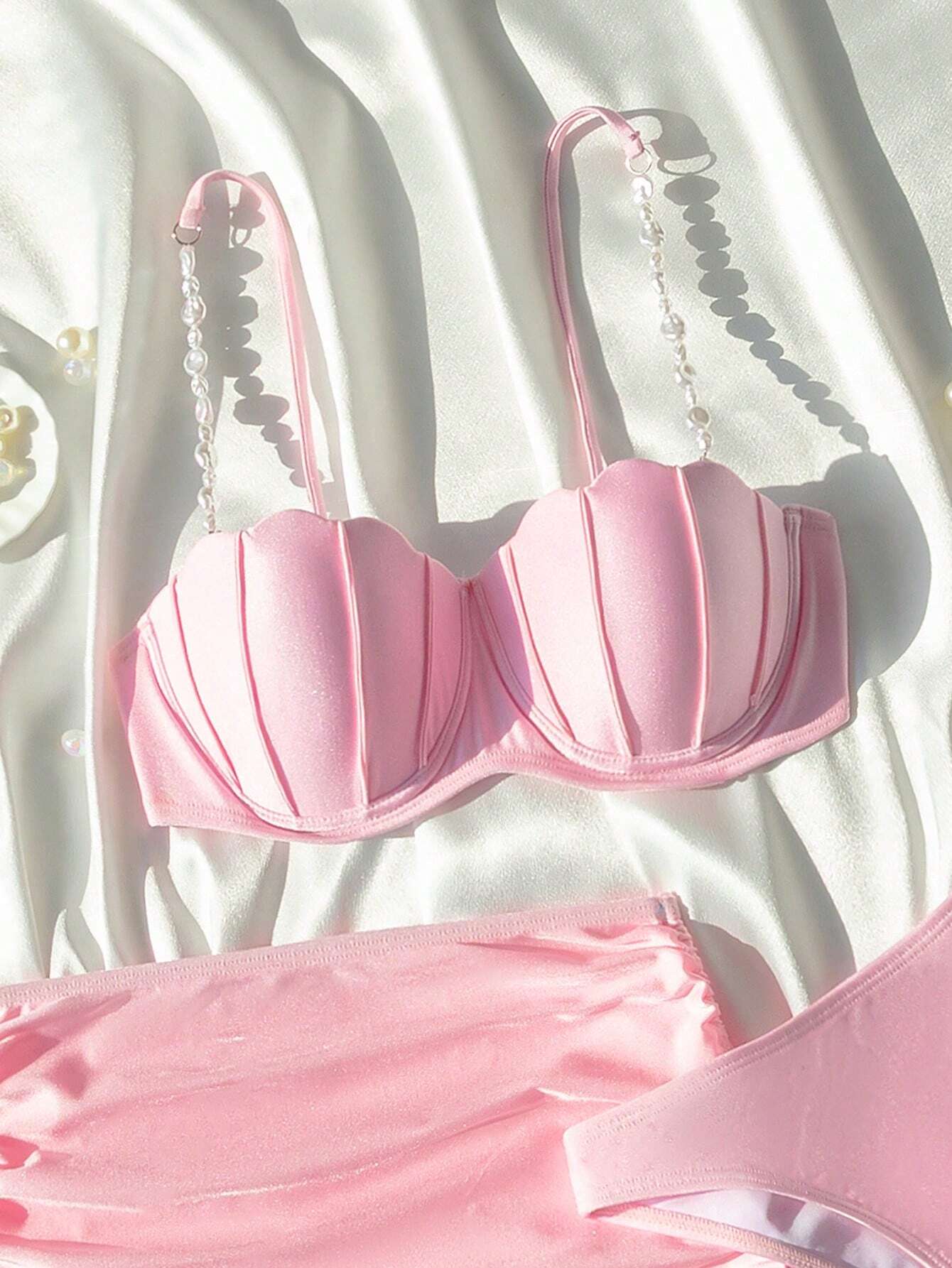 Swim Mod Summer Beach Women's Solid Color Bikini Set - image 5