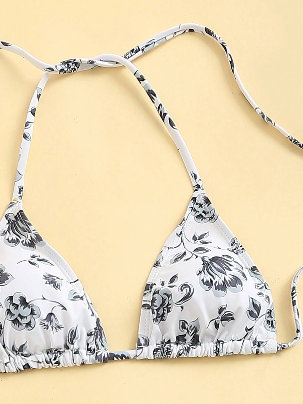 Swim Mod Women's Summer Beach Floral Print Halter Tie Sexy Bikini And