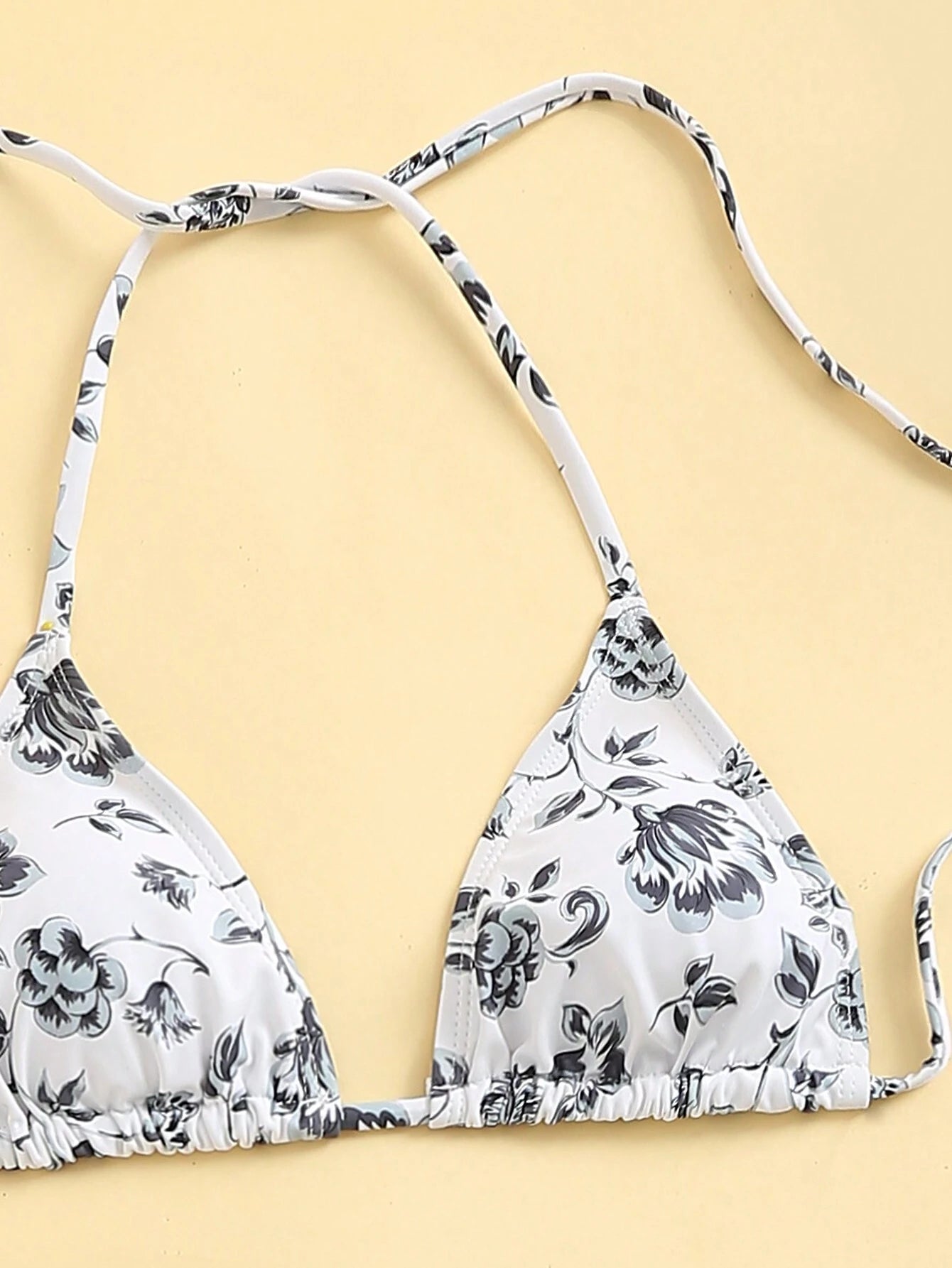 Swim Mod Women's Summer Beach Floral Print Halter Tie Sexy Bikini And