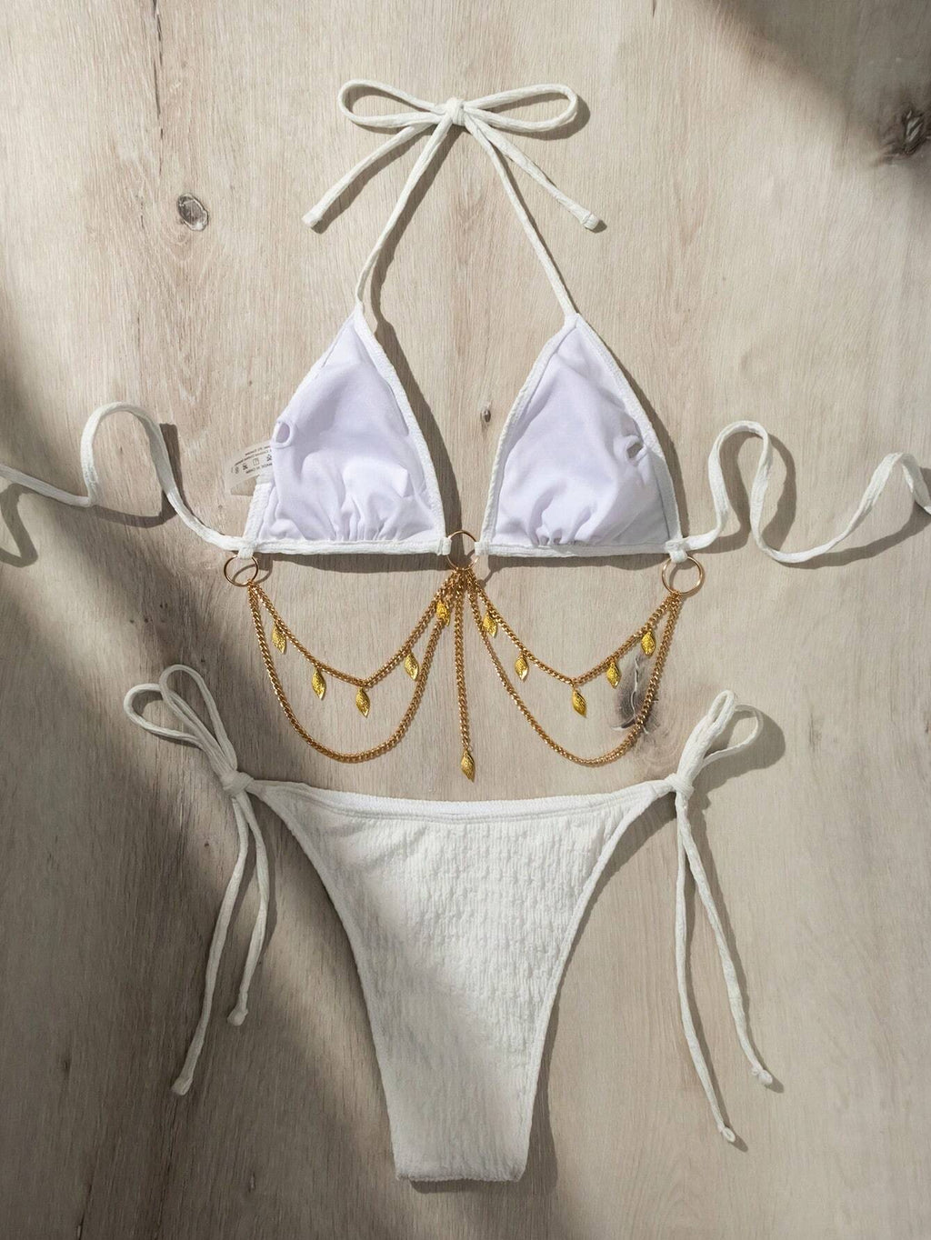 Swim SXY Springbreak Women Summer Beach Solid Color Halter Tie Sexy