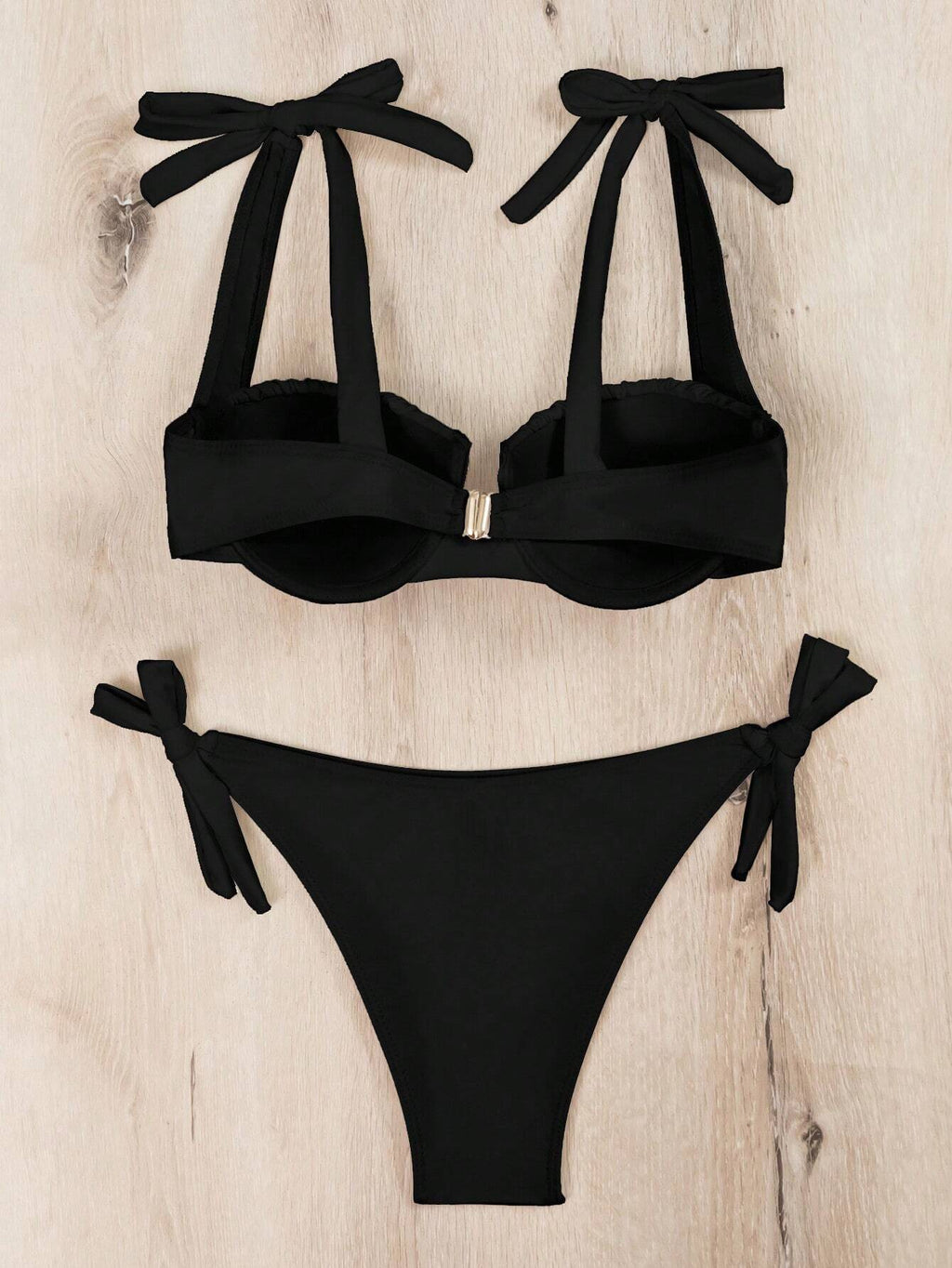 Swim Vcay Summer Beach Women's Solid Color Two Pieces Bikini Set - image 6