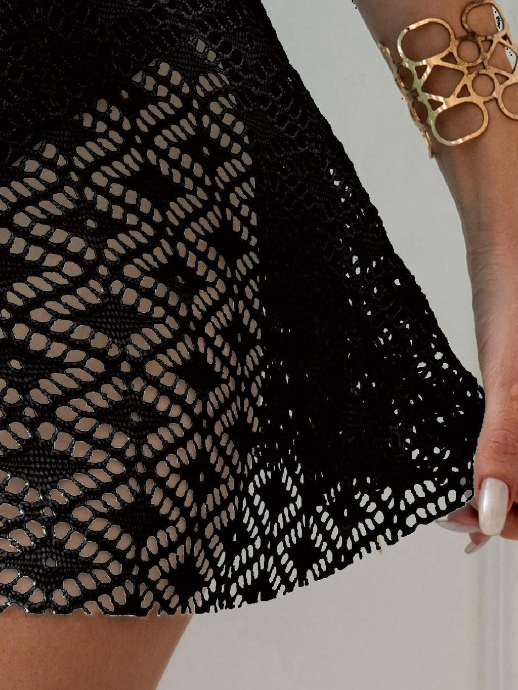 Swim Lushoire Summer Beach Women's Patchwork Lace One-Piece Swimsuit - image 4