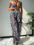 Slaydiva Women's 2025 Vacation Snakeskin Print Sexy Bikini Set With