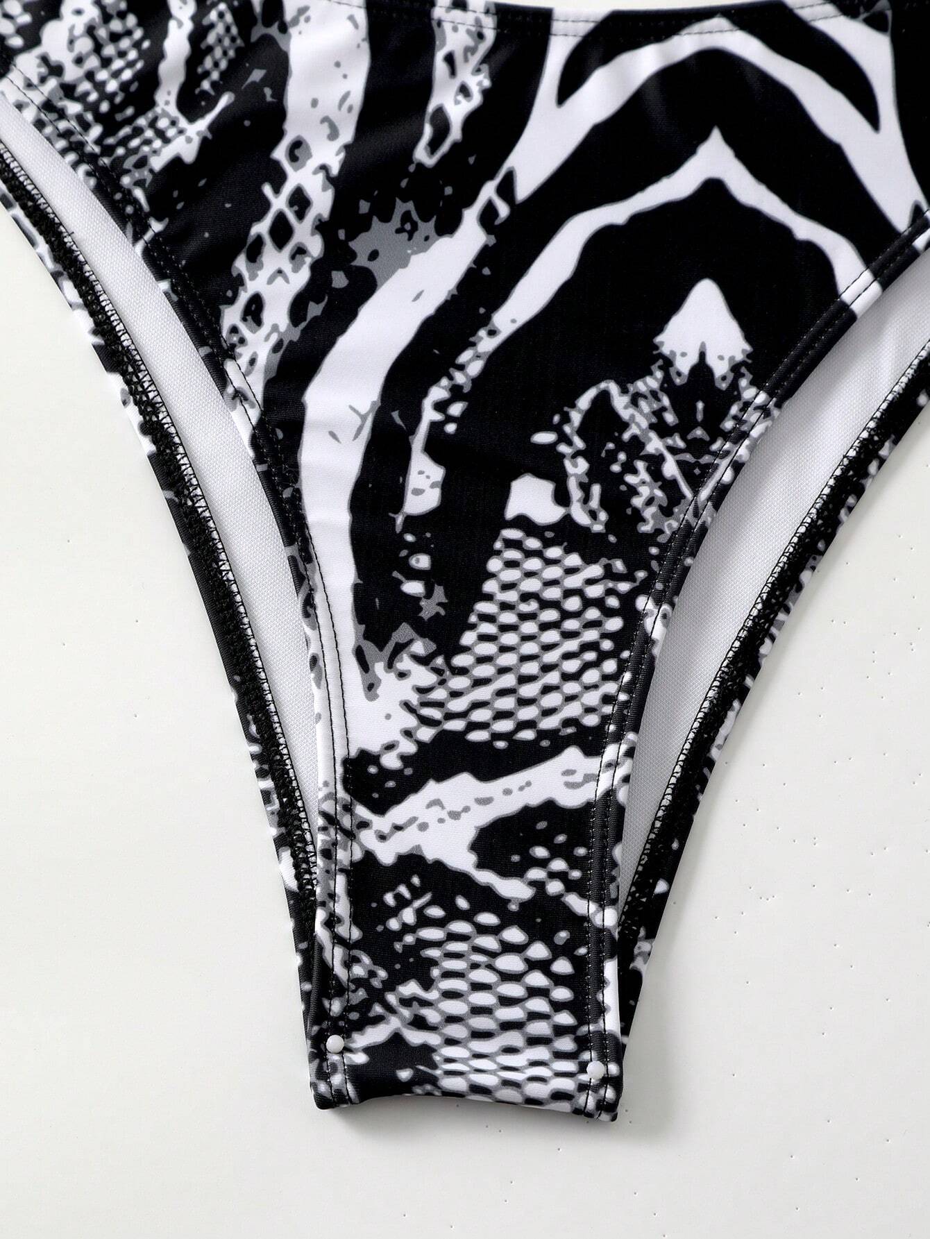 Slaydiva Women's 2025 Vacation Snakeskin Print Sexy Bikini Set With