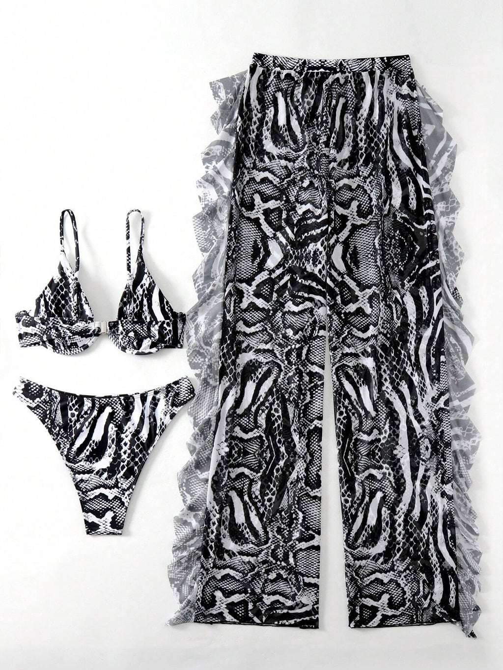 Slaydiva Women's 2025 Vacation Snakeskin Print Sexy Bikini Set With