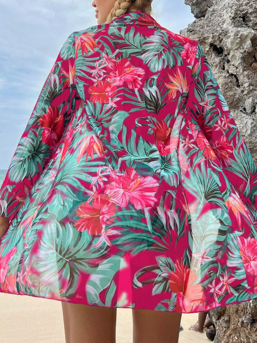 Swim Lushoire Summer Beach Women's Tropical Plant Print Halter Neck