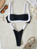 Bikinx Color Block & Simple Women's Bikini Set Summer Beach