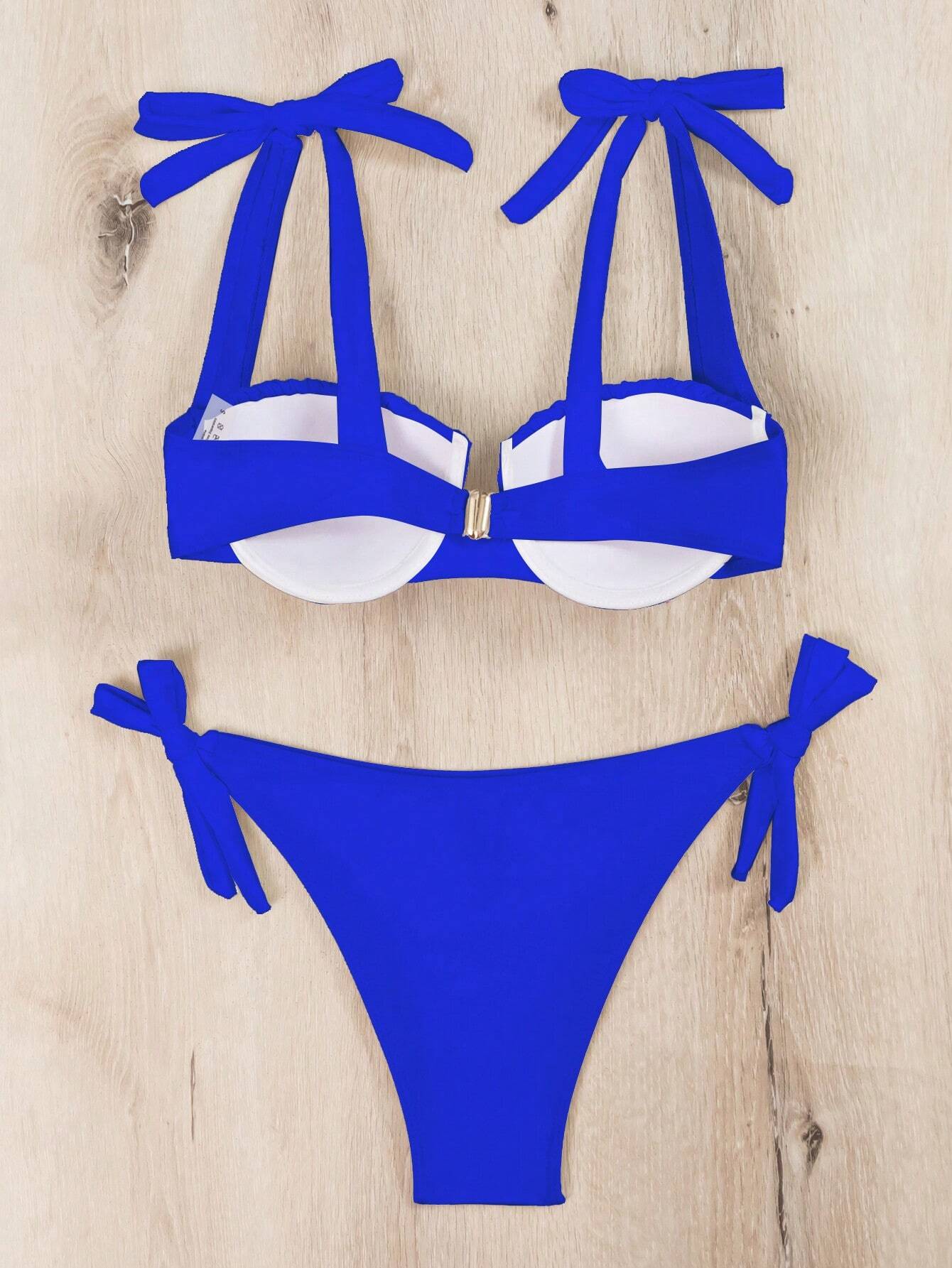 Swim Vcay Summer Beach Women's Solid Color Two Pieces Bikini Set - image 15