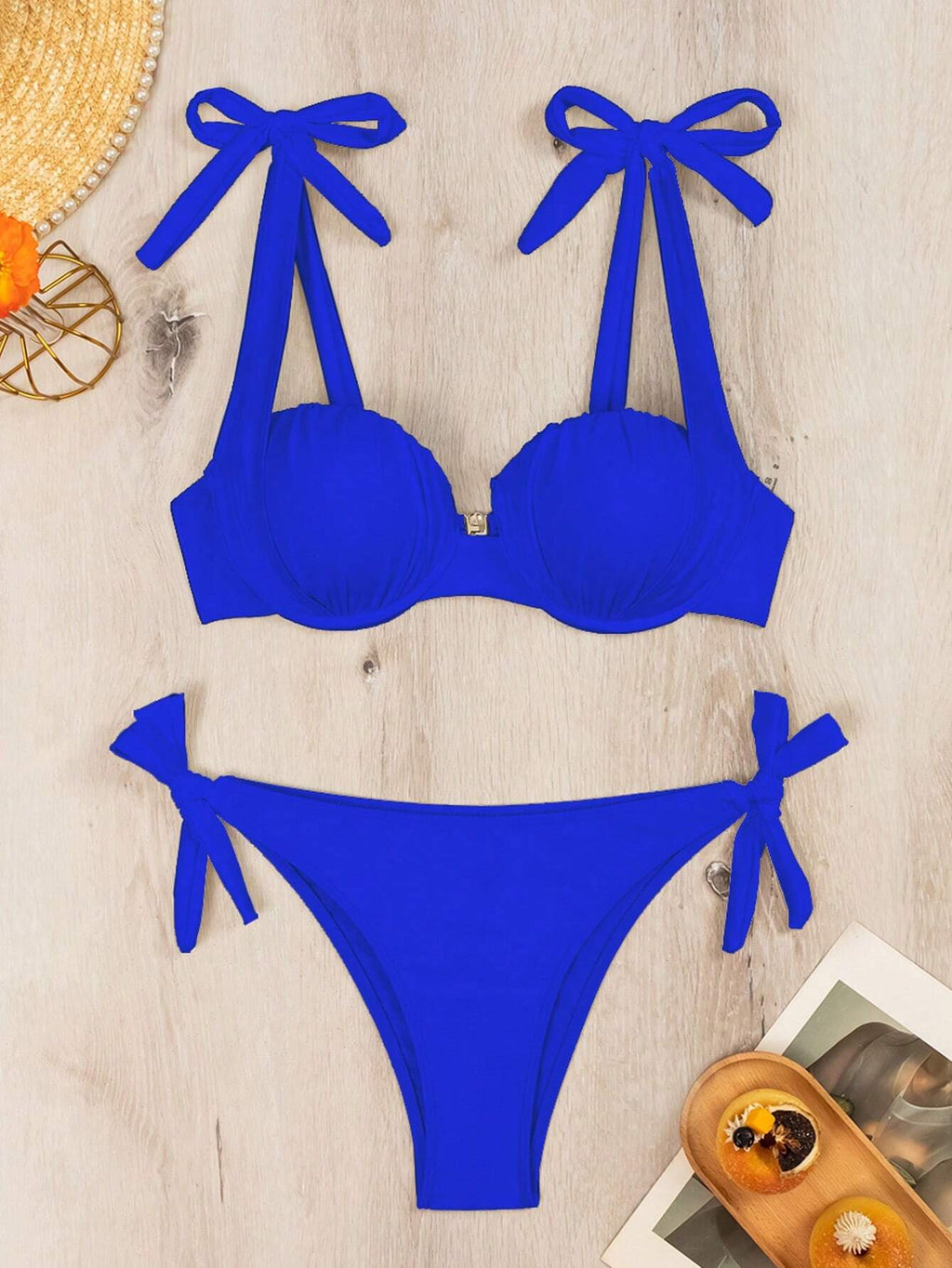 Swim Vcay Summer Beach Women's Solid Color Two Pieces Bikini Set - image 17