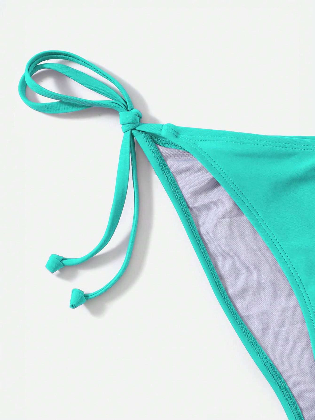 Swim Basics Summer Beach Solid Triangle Tie Side Bikini Set