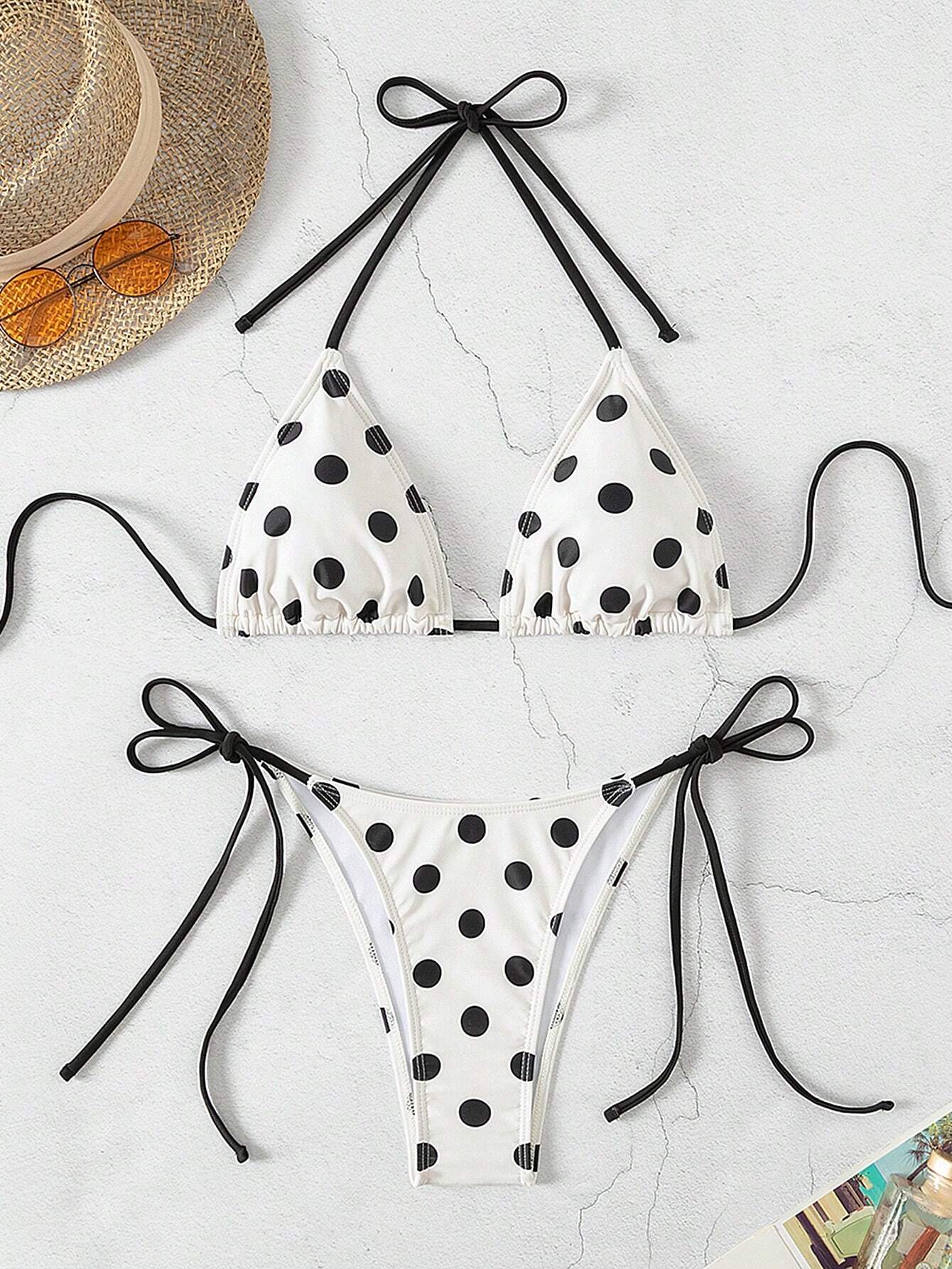 Swim Mod Women Tropical Shell Print White Blue Bikini Set,2026 Spring Summer,Swe