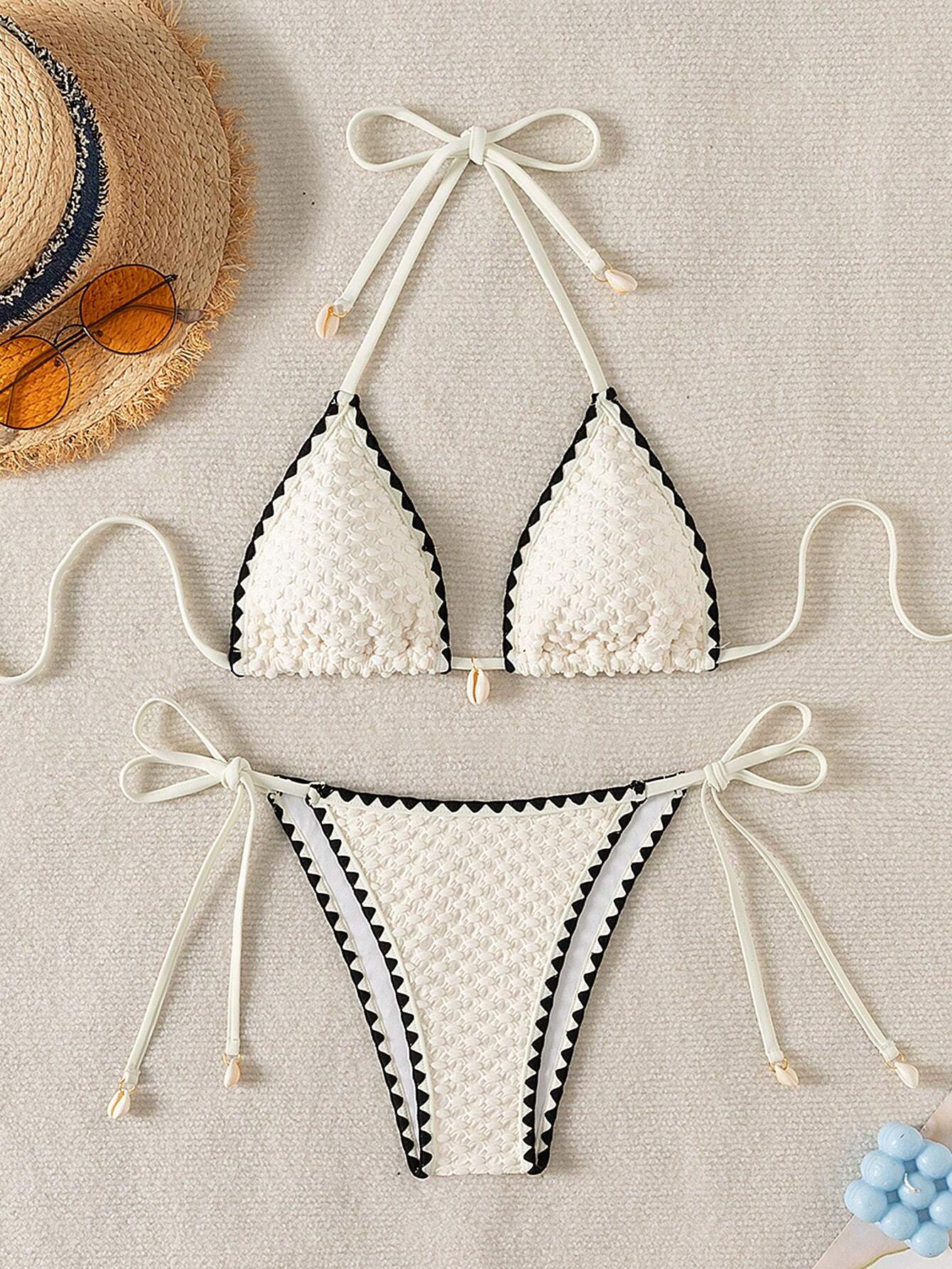 Swim Mod Ladies Halter Neck Summer Beach Swimwear Set, Fashionable