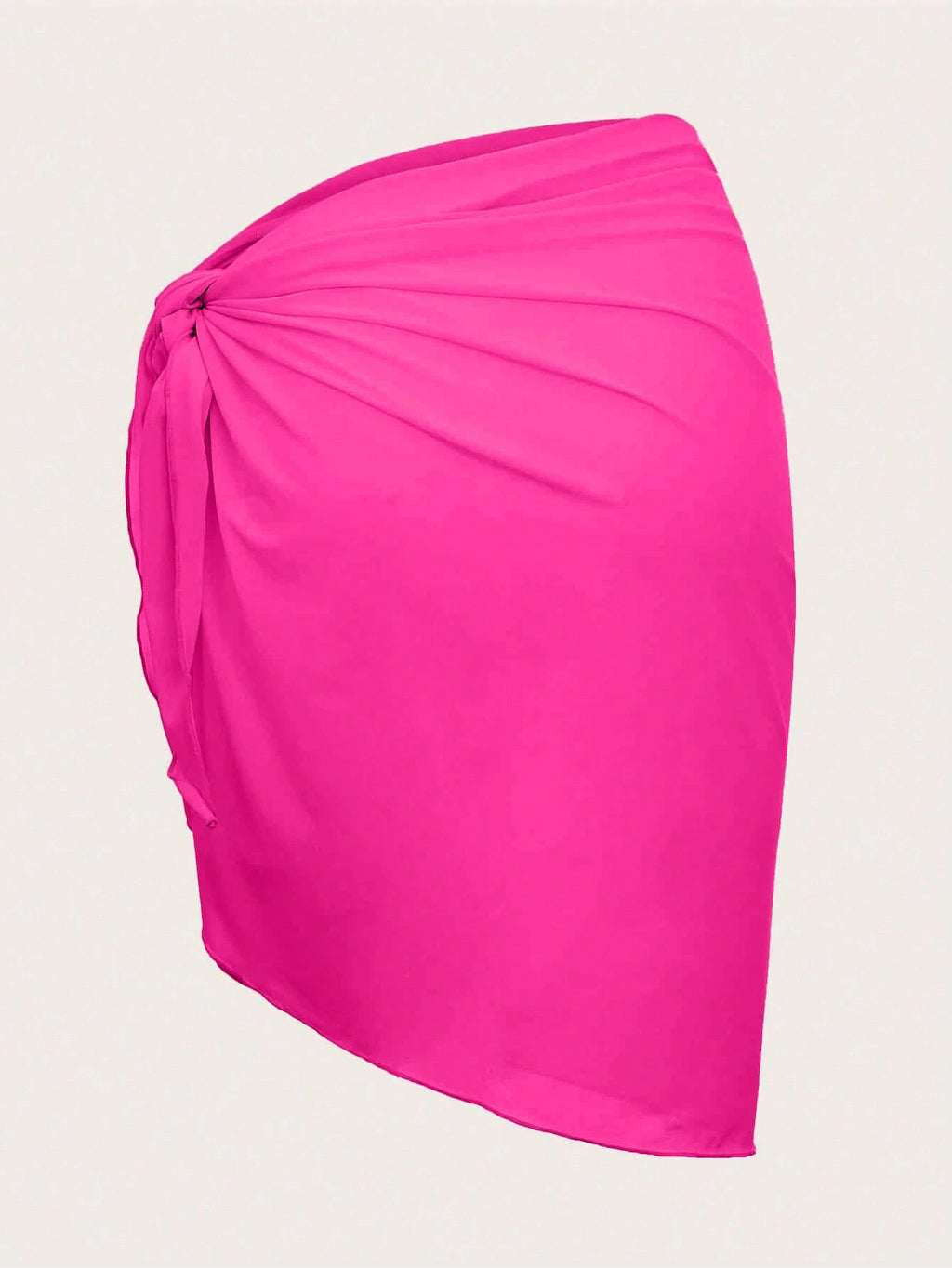 Swim Mod Summer Beach Ladies' Solid Color Simple Ruched Design Cover-Up - image 10