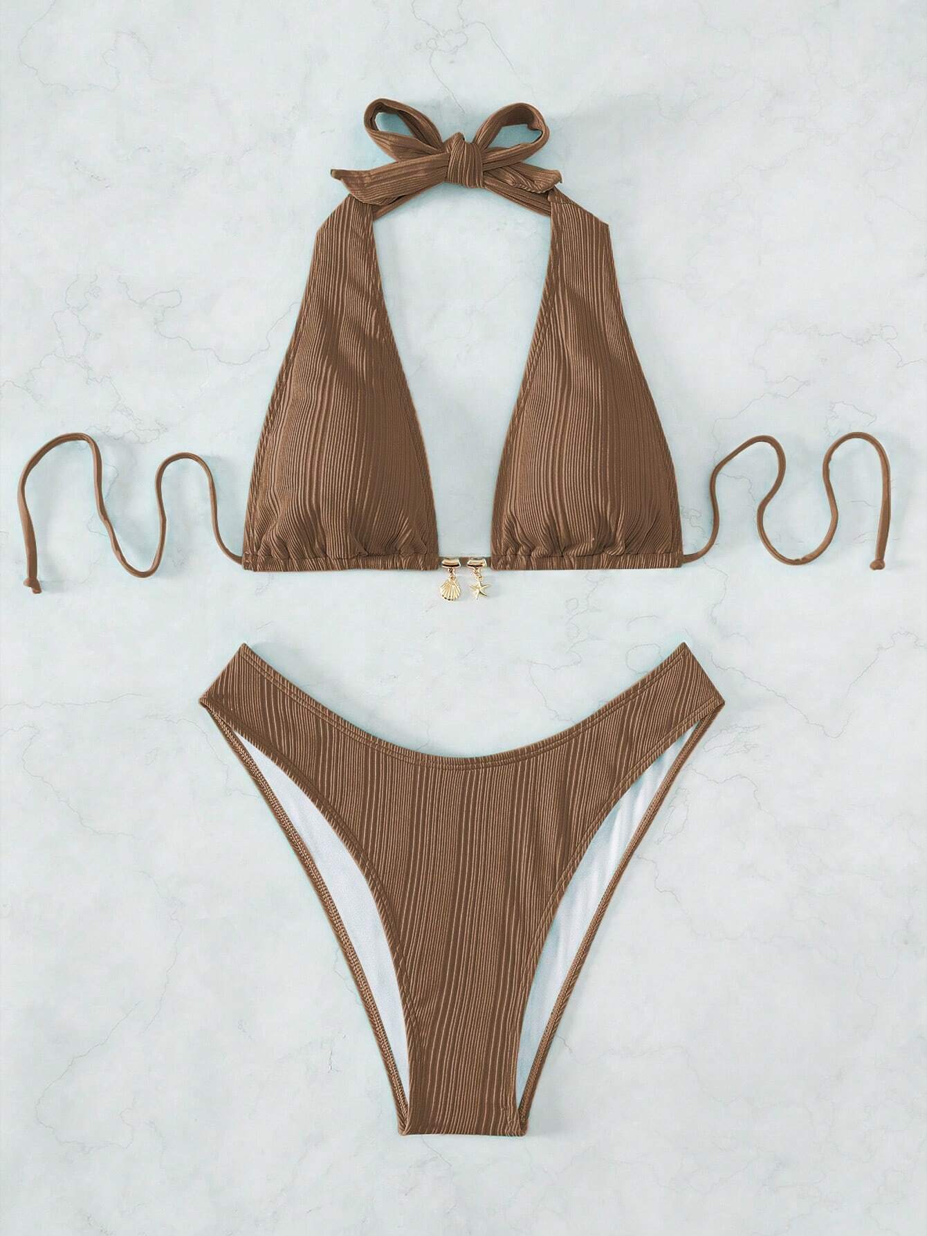 Swim Vcay Swim Suits For Women Summer Beach Chain Linked Halter