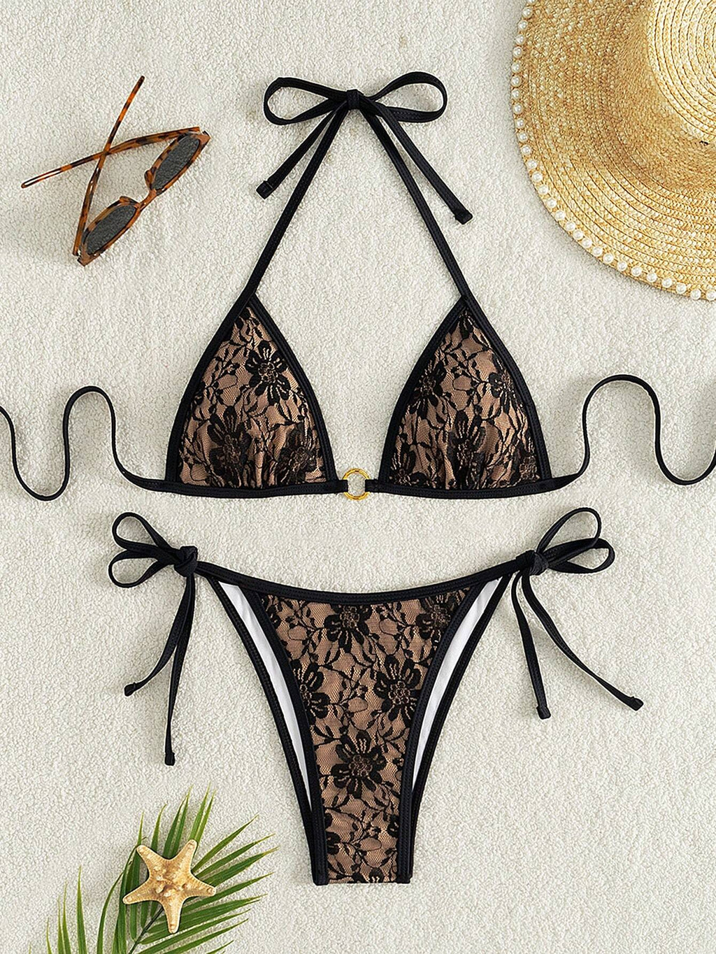 Swim SXY Summer Beach Women Halter Bra And Bottom Bikini Swimwear Set - image 3