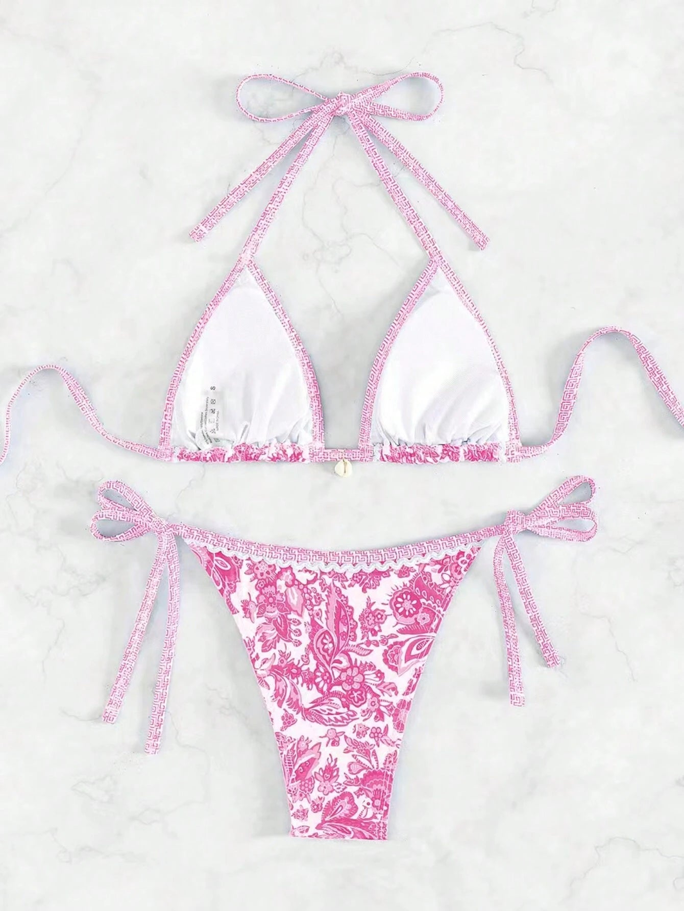 Swim Vcay Summer Beach Women's Floral Printed Halter Neck Bikini Set