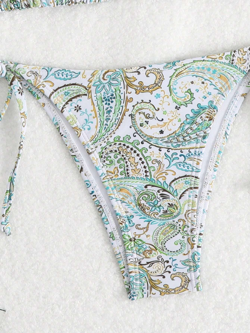 Swim Vcay Women's Summer Beach Botanical Print Halter Neck Tie Sexy