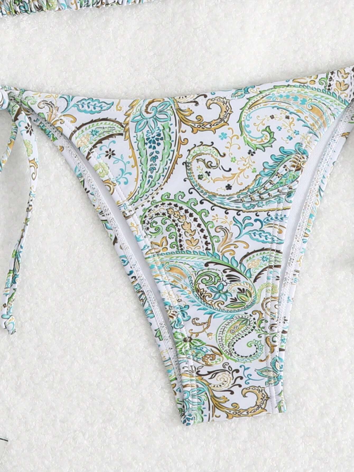Swim Vcay Women's Summer Beach Botanical Print Halter Neck Tie Sexy