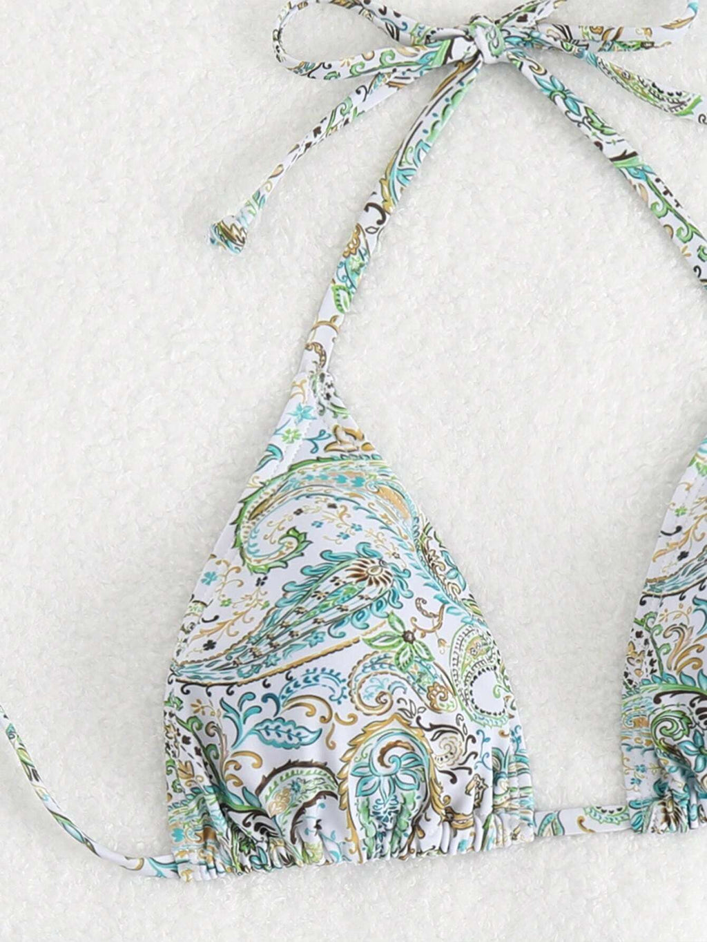 Swim Vcay Women's Summer Beach Botanical Print Halter Neck Tie Sexy