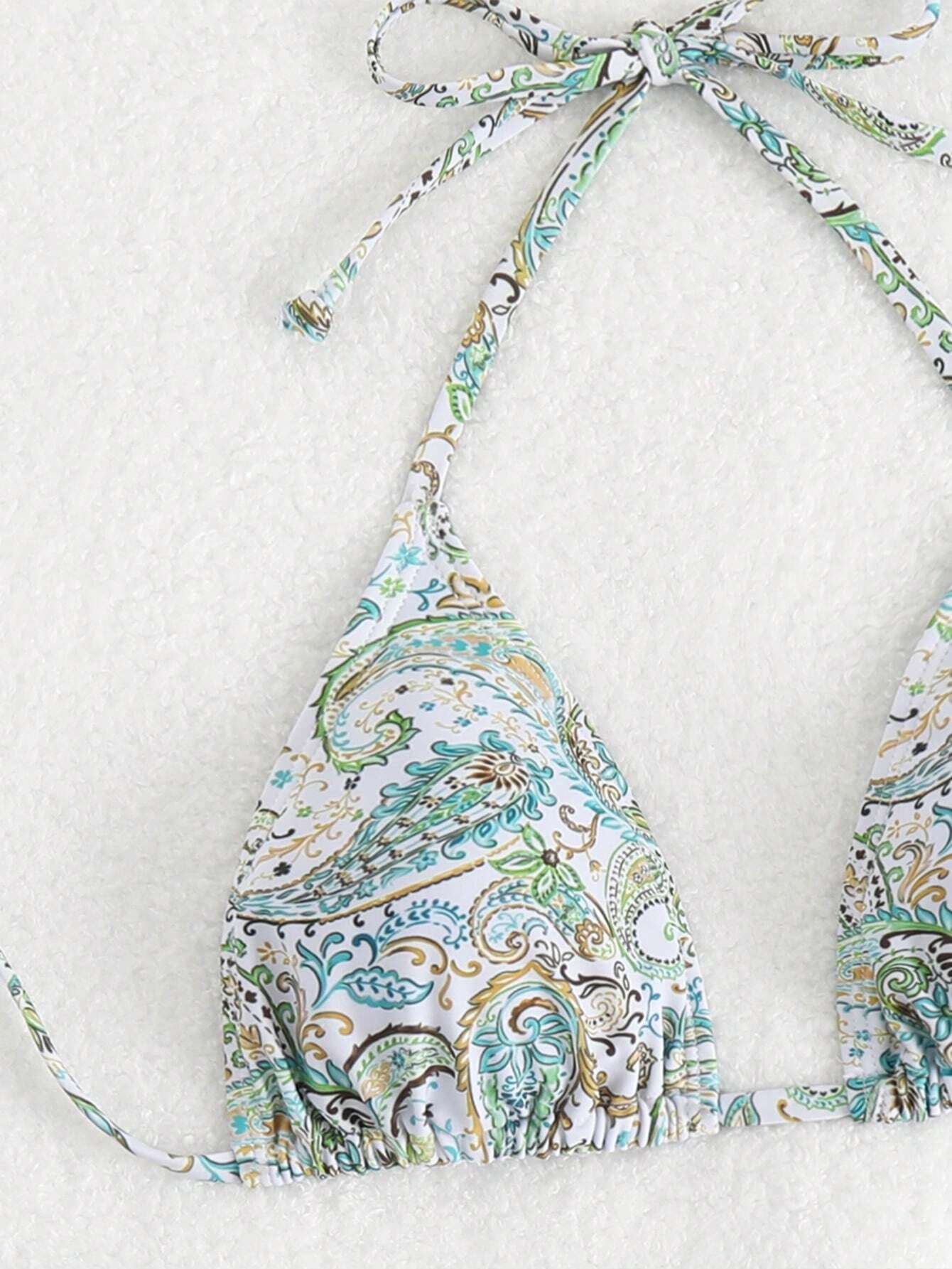 Swim Vcay Women's Summer Beach Botanical Print Halter Neck Tie Sexy