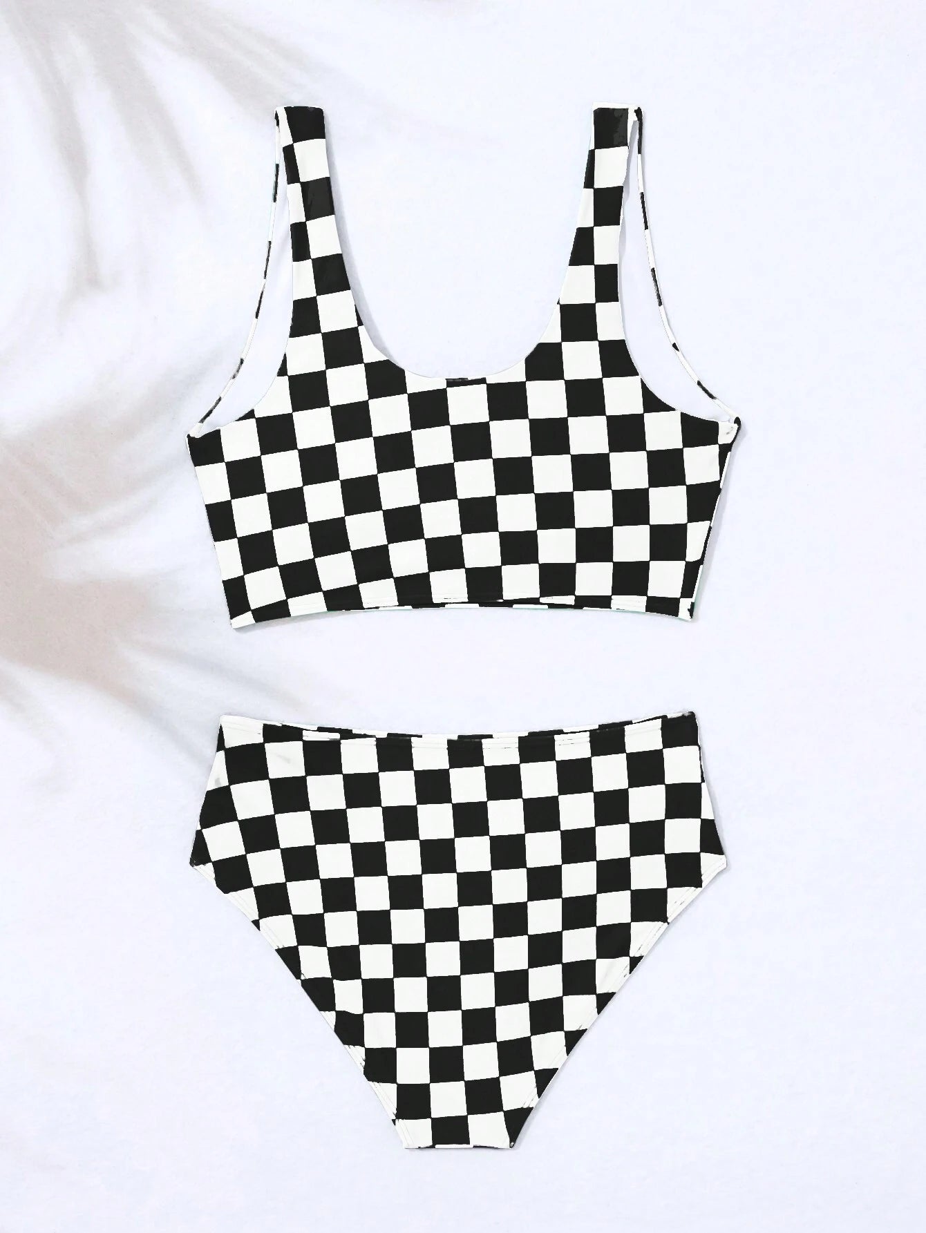 Swim Vcay Summer Beach Women's Checkered Print Bikini Set, Vacation
