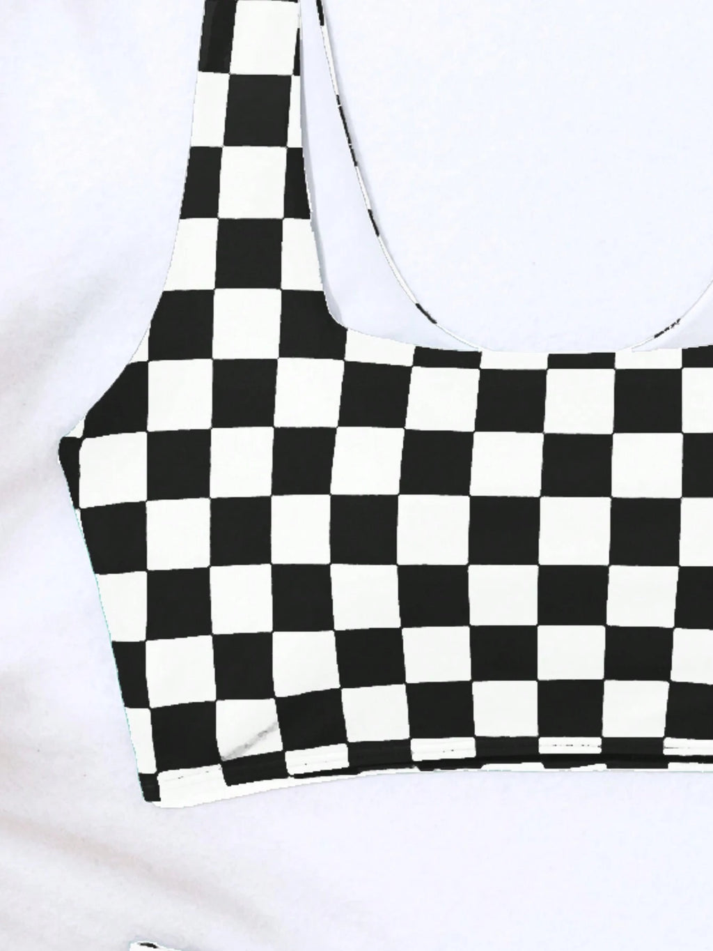 Swim Vcay Summer Beach Women's Checkered Print Bikini Set, Vacation