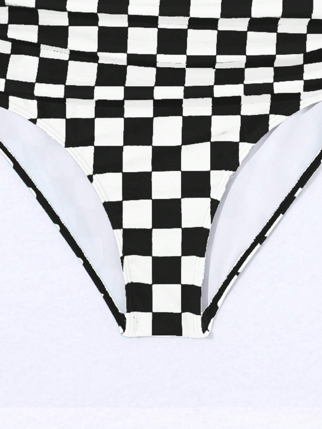 Swim Vcay Summer Beach Women's Checkered Print Bikini Set, Vacation