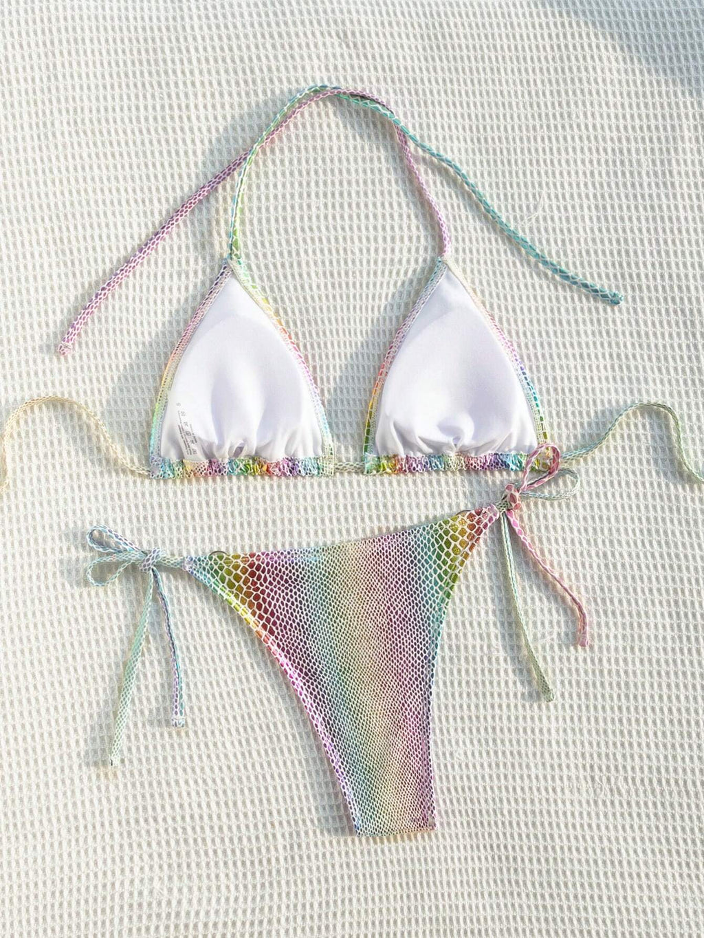 Swim SXY 2pcs/Set Women's 2025 Summer Beach Snake Skin Print Halter Tie Sexy Bikini Swimsuit - image 3