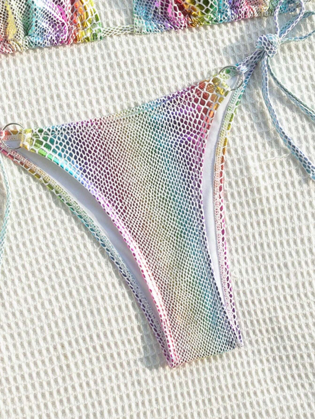 Swim SXY 2pcs/Set Women's 2025 Summer Beach Snake Skin Print Halter Tie Sexy Bikini Swimsuit - image 4