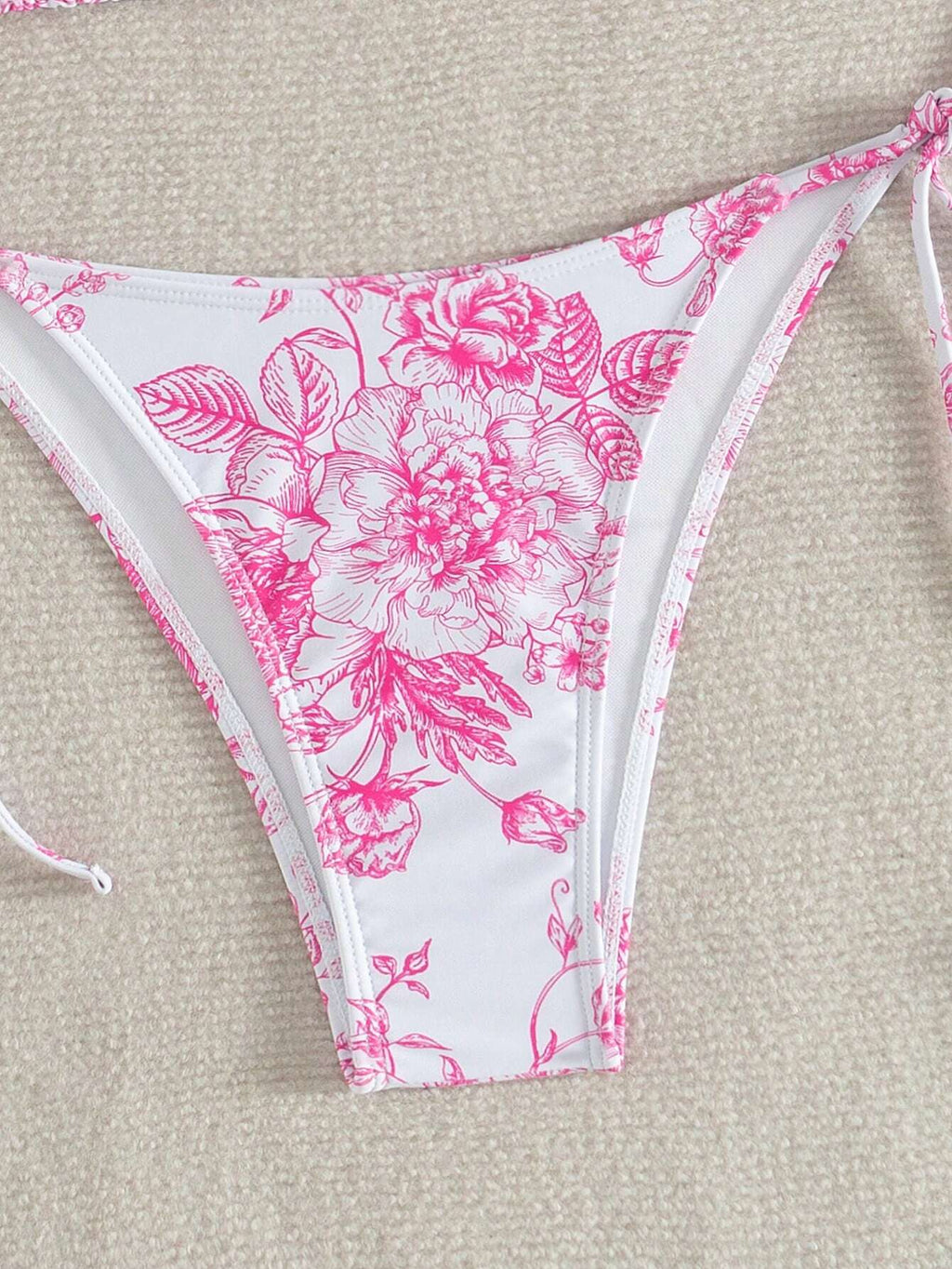 Swim Mod Summer Beach Women's Floral Printed Halter Neck Bikini Set
