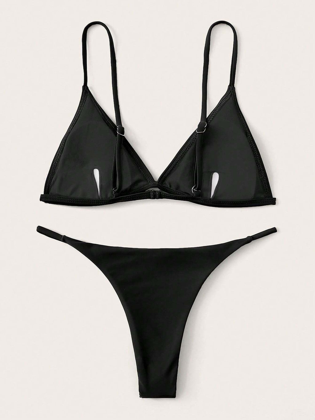 Swim Basics Summer Beach Minimalist Bikini Set Triangle Bra & Thong