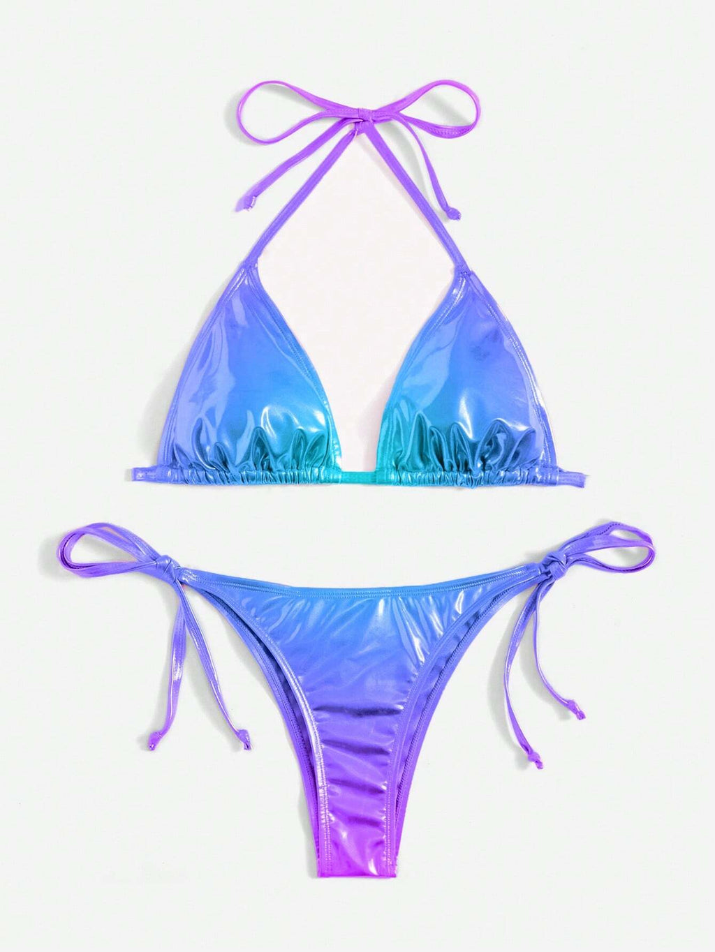 Swim Women's Beach Swimwear Set With Metallic Decor For Summer Beach Vacation