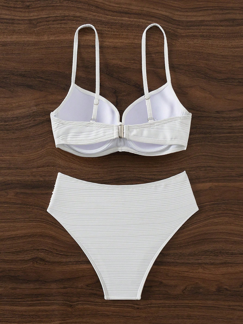 Swim Women Plain Criss-Cross Sexy Bikini Set With Underwire Support (Hard Cup Ve