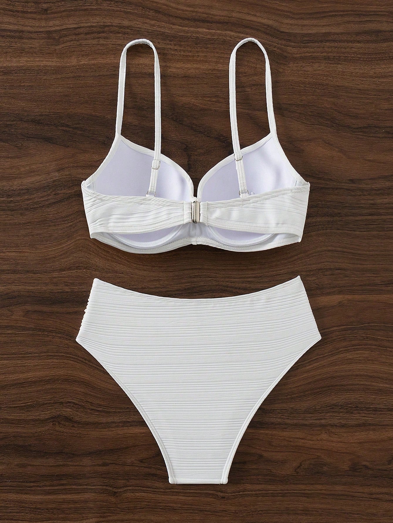 Swim Women Plain Criss-Cross Sexy Bikini Set With Underwire Support (Hard Cup Ve