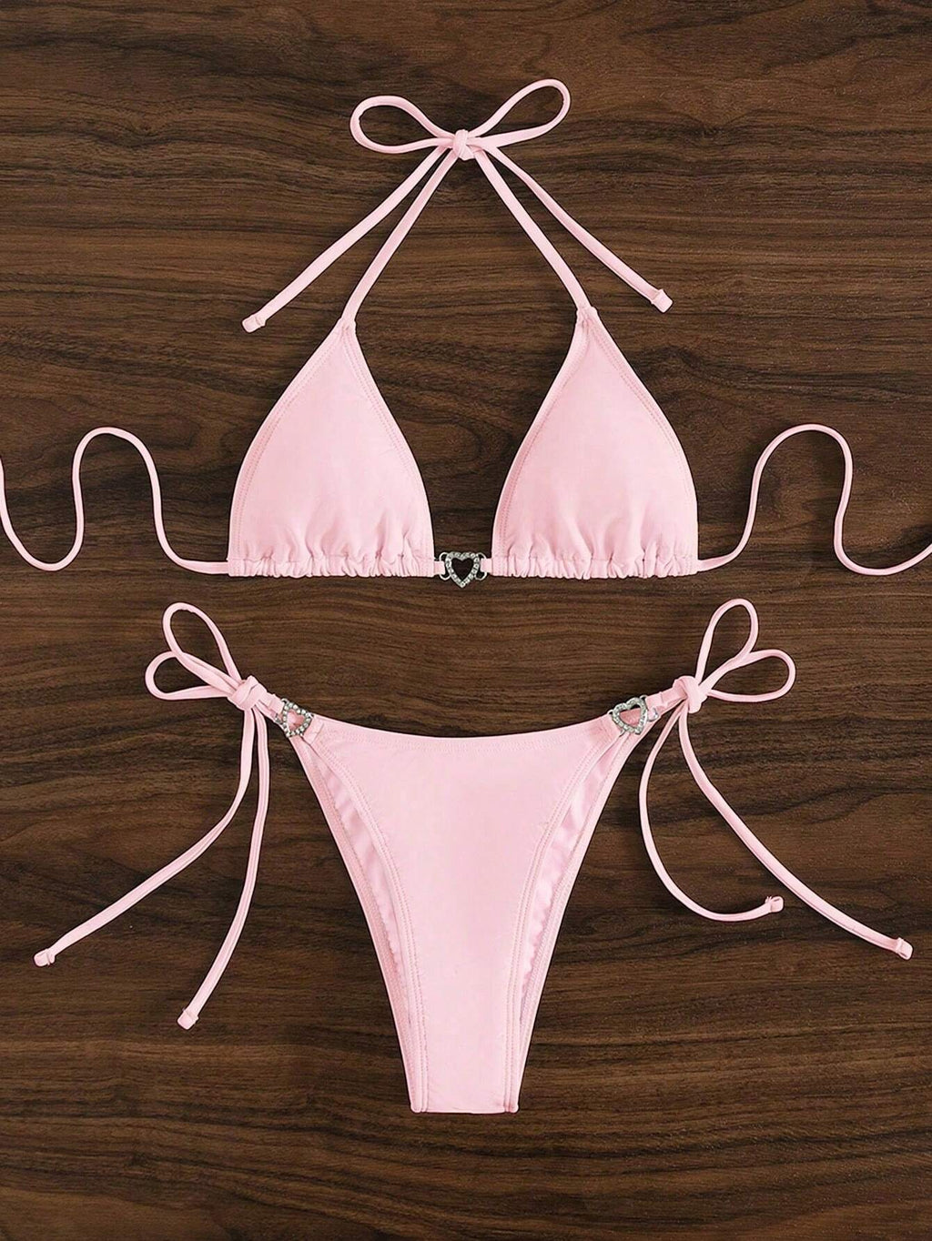 Swim Vcay Women's Solid Color Bikini Set For Beach Vacation For Summer
