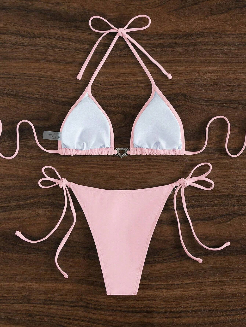 Swim Vcay Women's Solid Color Bikini Set For Beach Vacation For Summer