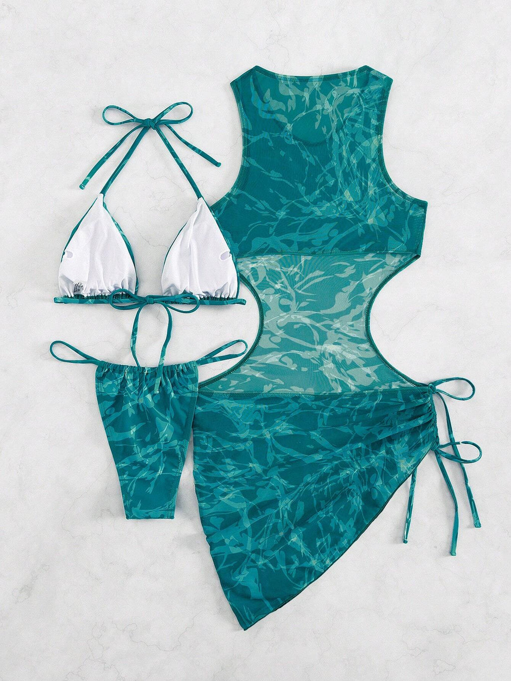 Swim Vcay Women's Summer Beach Tie-Dye Halter Neck Sexy Bikini