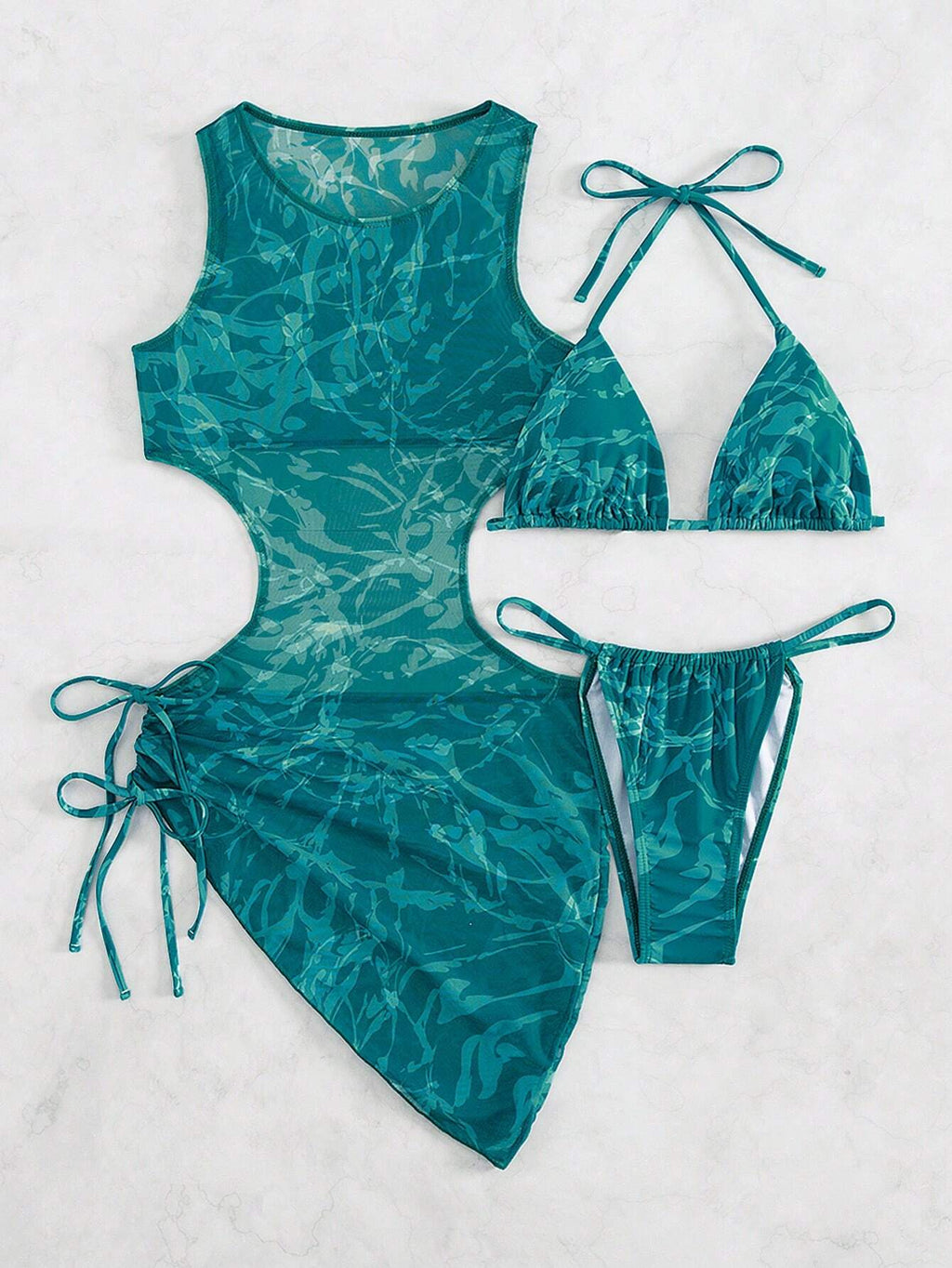 Swim Vcay Women's Summer Beach Tie-Dye Halter Neck Sexy Bikini