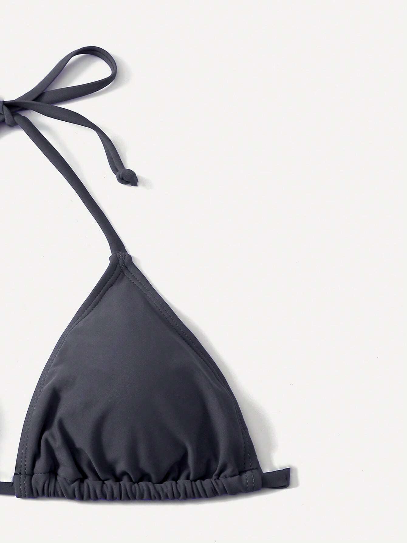Swim Basics Summer Beach Mono Bikini Set Halter Triangle Bra & Tie