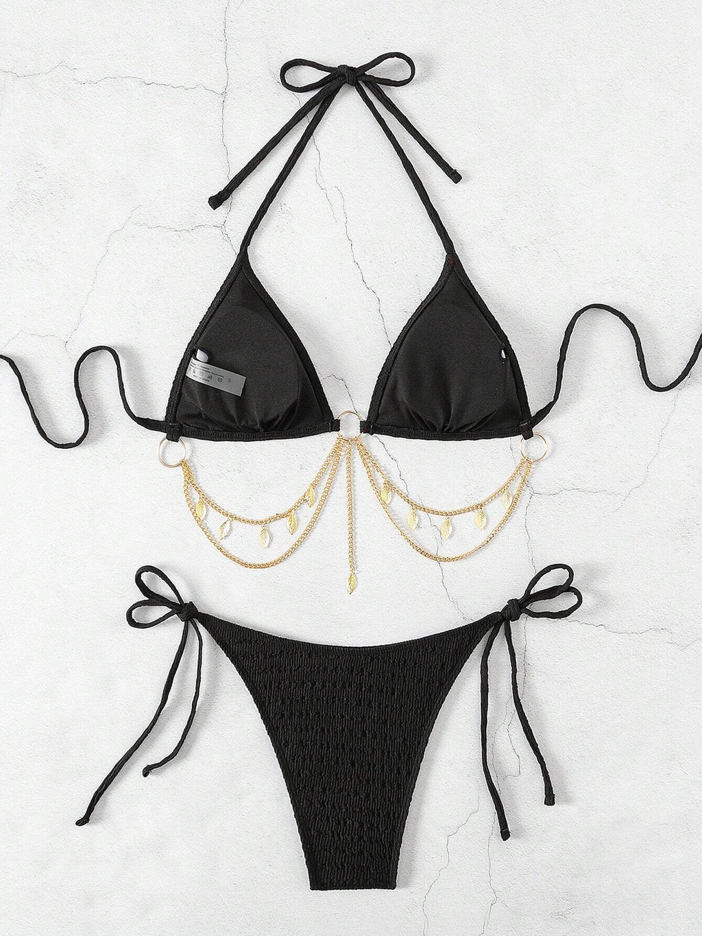 Swim SXY Springbreak Women Summer Beach Solid Color Halter Tie Sexy