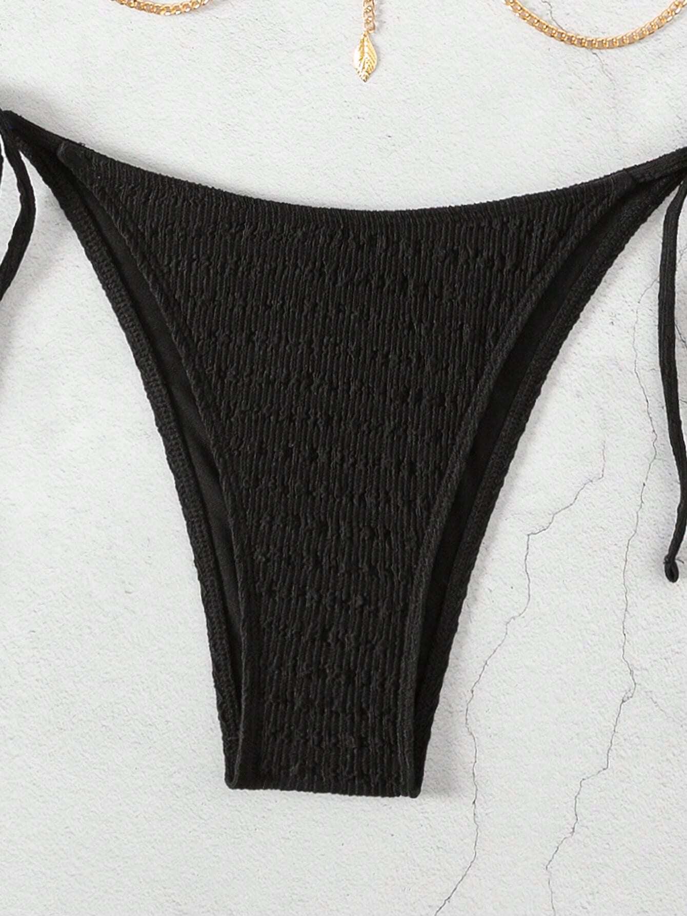 Swim SXY Springbreak Women Summer Beach Solid Color Halter Tie Sexy